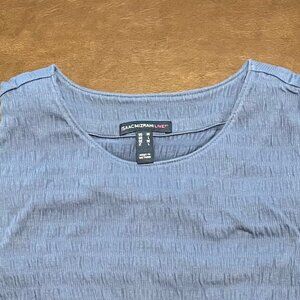 Isaac Mizrahi SS Crinkle Jersey Crewneck in Blue, Women's M